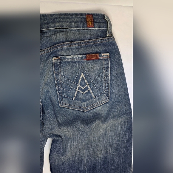 7 For All Mankind Jeans, A Pocket. Bootcut Flair, Low Rise, 24 " Waist - Picture 12 of 14